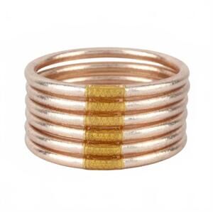 NEW BUDHAGIRL women's serenity prayer bangles in champagne